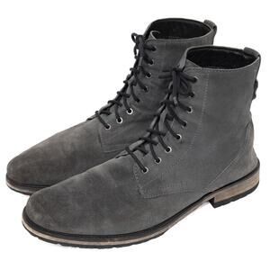 Modern Fiction Gray Suede Antonym Lace Up Boots Size 13